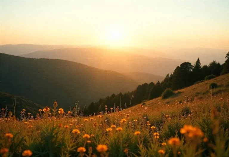 Sunset over the hills of Pitas from Bukit Piniapat
